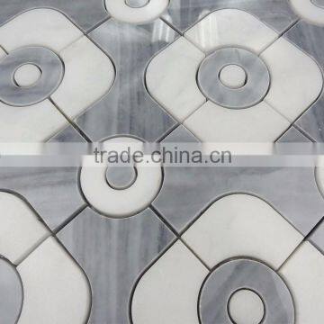 China made italy grey and white water jet mosaic floor room