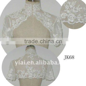 JK68 women Beaded Long sleeves wedding jacket