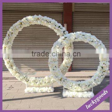 LFB476 cream white artificial flower round event arch for sale