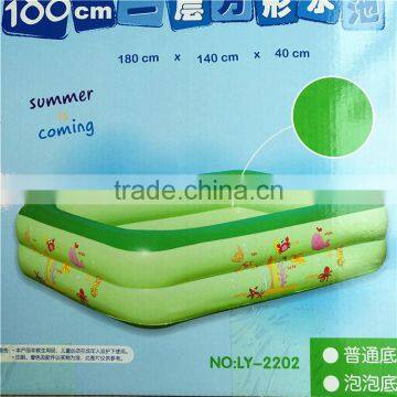 wholesale hot sell multifunction pvc 2 layers rectangle family pool toy for outdoor game