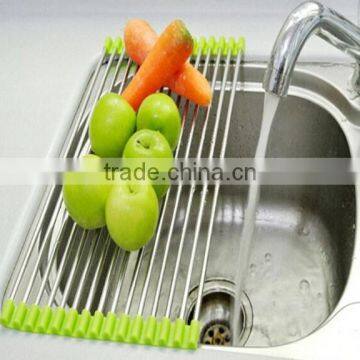 High Quality Silicone Stainless Steel Dish Rack Drainer Draining Rack