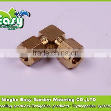 3/8" Brass OD Elbow connector for mist cooling system. Ideal for 9.5MM outter dia tubing