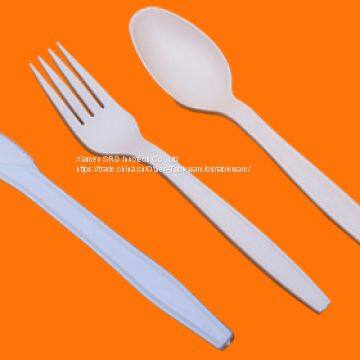 100% Biodegradable Cornstarch Tableware Disposable Dinnerware Cutlery  Spoon Fork Knife