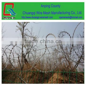 BTO 22 galvanized or plastic razor barbed wire or low price concertina razor barbed wire