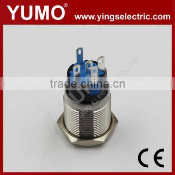 Hot Sale LA19AJS ROHS 19mm Flat Round With Ring LED IP65 Momentary Alternate Pin Terminal 5A/250VAC 5 Pin Push Button Switch photo-4