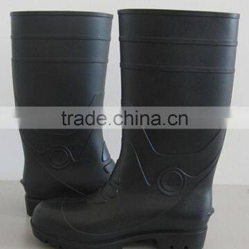 Acid Resistant Black Industrial Steel Toe PVC Safety Rain Boots photo-4