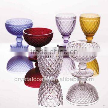 wholesale crystal czech republic diamond shape wine glass; wedding champagne cup; imitation party glassware