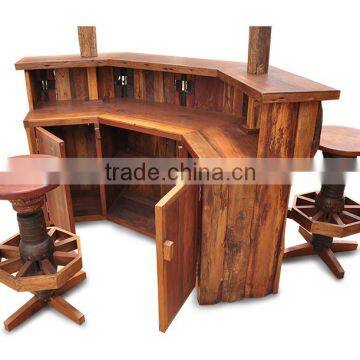 Thailand Style Bar Counter and Chairs Set, Restaurant/Hotel/Club Bar Furniture, Solid Wood Bar Table and Chairs (BF01-X1170) photo-5