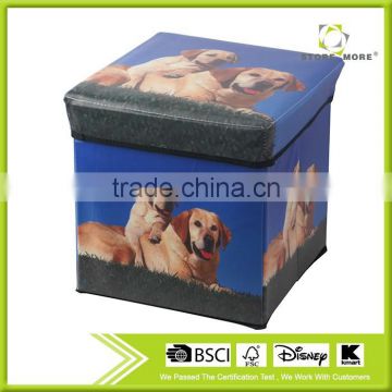 Dog design, home decorative square ottoman, footstool