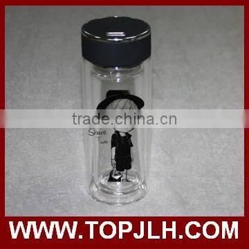 Eco-friendly Heat Transfer Printing Water Bottle, Glass Drinking Double Wall photo-2