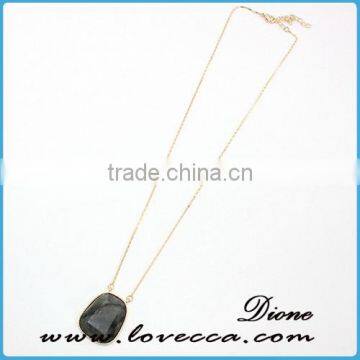 Wholesale Synthetic Gemstone Tassel Necklace With Long Gold Druzy Chain photo-5