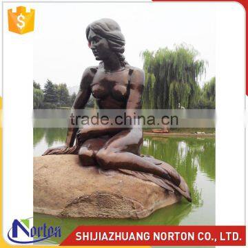 Handmade nude bronze mermaid statue for outdoor decoration NTBH-007LI