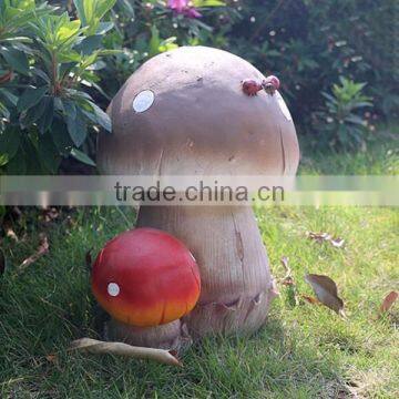 Artificial Ladybug Fairy Mushroom Statue for Garden Decor photo-2