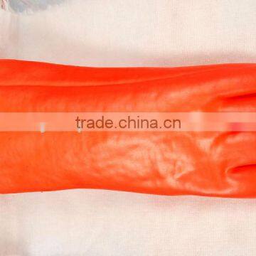 fluorescent orange PVC coated gloves