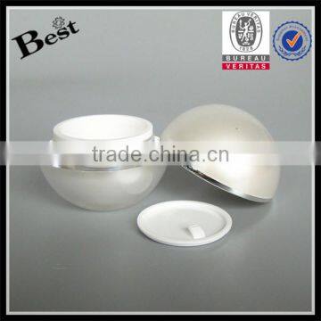 15 30 50 70g Ball Shape Round Acrylic Luxury Cosmetics Jar Pearl White Acrylic Jar photo-2