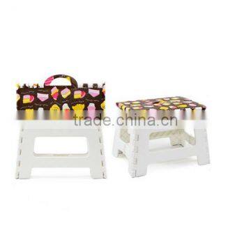 good price more types water transfer printing plastic folding stool domestic and outdoor