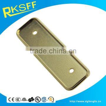 Factory Lower Price Retangle-shaped Golden Plating Super Quality Metal Badge photo-6