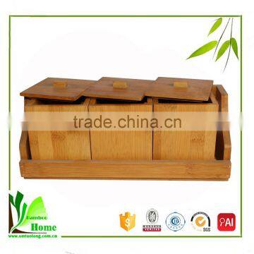 3 Pieces Practical Original Customized Size Bamboo Spice Jar Set photo-6