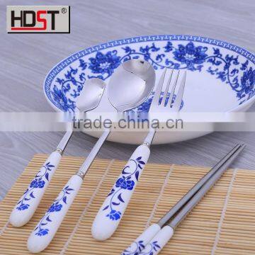 Popular Color Hot Selling Ceramic Handle Stainless Cutlery and Crockery Handle Flatware photo-6