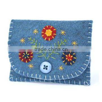 Best Selling Eco-friendly Handmade Flower Decoration Felt Purse