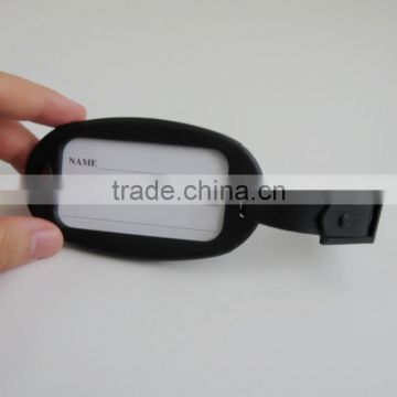 Black Color Plastic 9.3*5.5cm Travel Accessories Round-shape Travel Luggage Identifier with Name Card