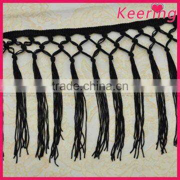 New Design black tassel trim with hole for curtain WTPB-016