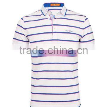 Men 100%cotton Vertical Striped Men's Polo Shirt photo-5