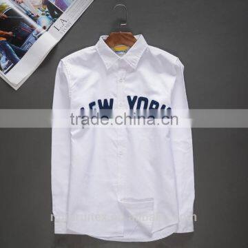 100% Cotton Applique Men's Shirt ,long Sleeve Shirt,Emboridery Patch Cut Shirt photo-3