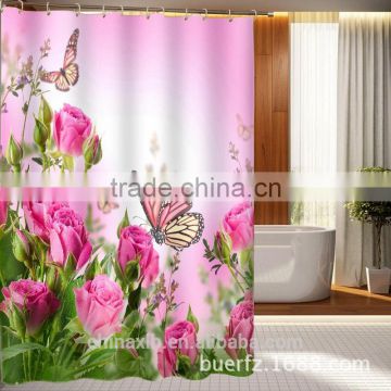 Quality Suppliers Wholesale Custom Printed 3D Shower Curtain,Polyester Shower Curtain,Hookless Shower Curtain