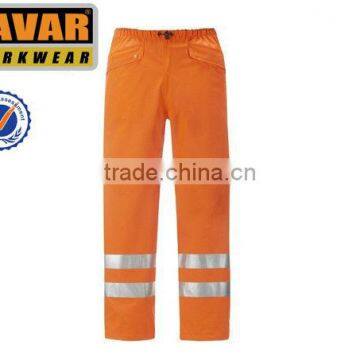 mens polyester High Vis waterproof Rain pants with reflective function