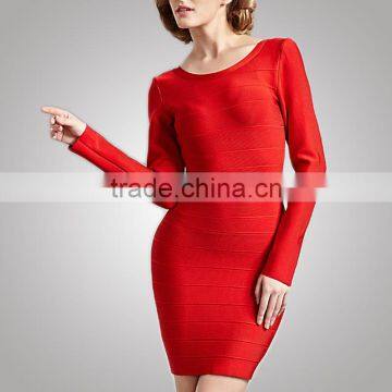 Girls Top Casual Style Office Lady Red Bandage Dress Direct Supplier