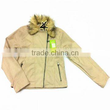 2015 New Fashion PU Leather Rabbit Fur Jacket