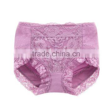 Purple Cheapest 95% Cotton 5% Spandex with Lace Sexy Fancy Woman Underwear