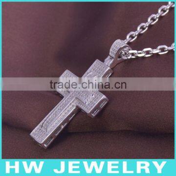 HWMCP1291 micro pave setting cross pendant camera