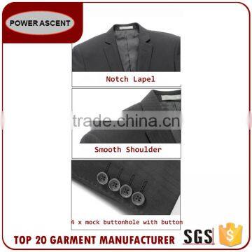 Casual Mens Formal Smooth Business Black 2-Button Suits photo-5