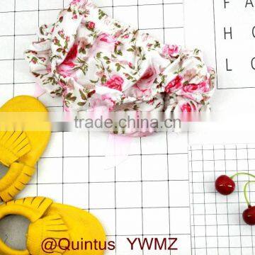 Ruffle Shorts for Baby Girl Pink Flowers Bloomer Newborn Baby Clothes China Supplier photo-2