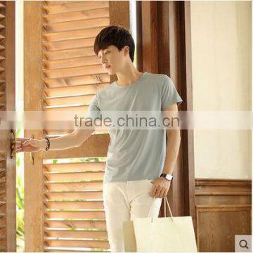 Summer Men Round Collar Short Sleeve T-shirt Pure Color Coat Summer Wear photo-4