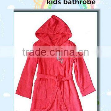 Wholesale Embroidery Design Cotton Terry Custom Kids Bathrobe With Hood photo-3