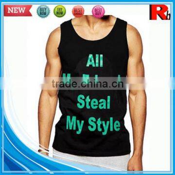China Cheap Sports Bodybuilding Screen Printed Wholesale Tanktop Gym Men photo-5