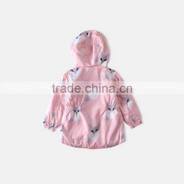 S60589B 2017 Girls Outwear Jacket Autumn Fashion Baby Girls Children Fox Print Long Sleeve Hoodie Jacket Outer Coat photo-3