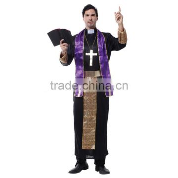 High quality Halloween adult easy man cosplay monk priest costume