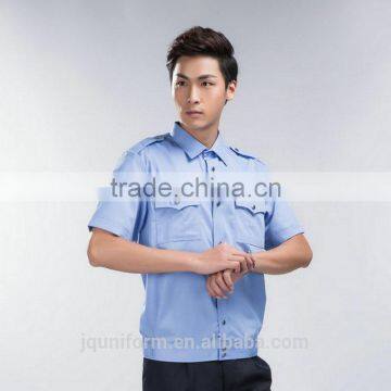 Juqian 2016 Cheap Short Sleeve Blue Cotton/polyester Security Shirt Uniform,Customize Security Guard Uniform Shirts photo-2