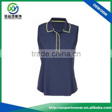 Latest Design 4-buttons Placket Loose Bottom design Sleeveless Spandex T shirt