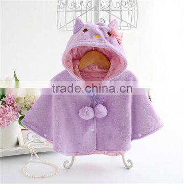 Windproof Cute Baby Girl Coat Cloak Hoodie Top Newborn Outfits Hoodie for Winter photo-2