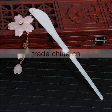 Resin Wedding Hairpins Light Pink White & Red Flower 13.8cm photo-2