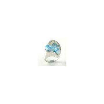 Promotional Women satine  murano glass ring with corrosion resistance