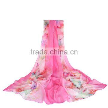 2017 New Sytle Long and Big Shawl Silk Chiffon Scarf Beach Made in China photo-2