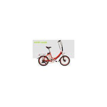 Red Citizen Folding Electric Bike Lightweight 36V 250W 20 inch V brake