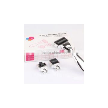 Home use wrinkle remover dermaroller 3 in 1 180/600/1200 needles with changeable head L013B