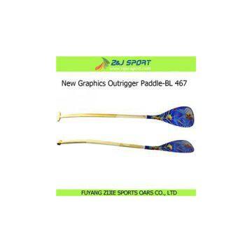 New Graphics Outrigger Canoe Paddle-BL 467